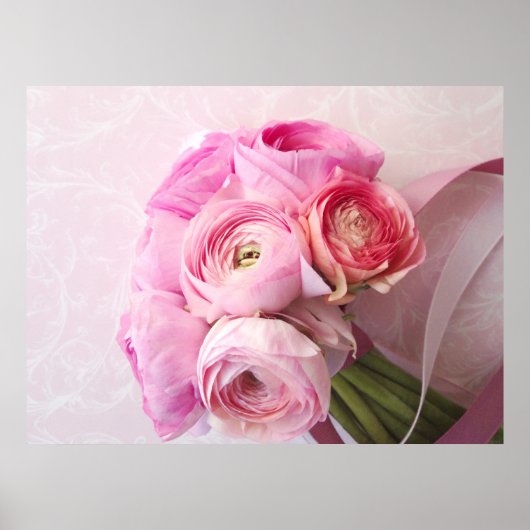 Pink ranunculus Bouquet-Plakat Poster (Vorne)