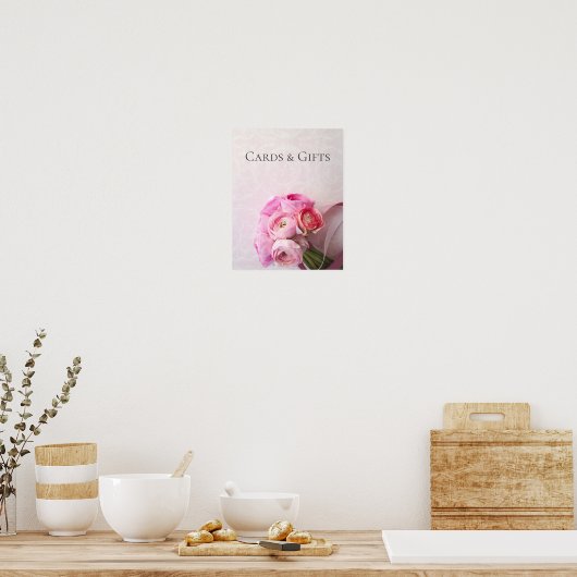 Pink ranunculus Bouquet-Zeichen Poster (Küche)