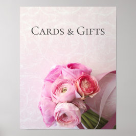 Pink ranunculus Bouquet-Zeichen Poster