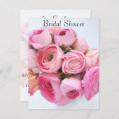 PInk ranunculus bunch Brautparty Einladung (Vorne/Hinten)