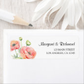 Pink Ranunculus Floral Wedding Rücksendeadresse (Insitu)
