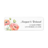 Pink Ranunculus Floral Wedding Rücksendeadresse (Vorne)
