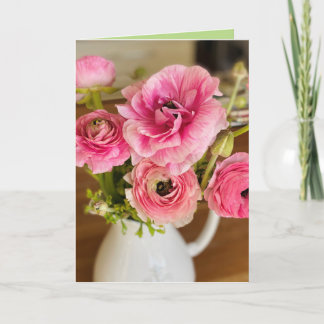 Pink Ranunculus Grußkarte Feiertagskarte