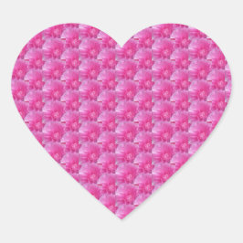 Pink Ranunculus - Modernes Blumendesign Herz-Aufkleber