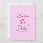 Pink Raspberry Drawn Floral Garden Save The Date (Vorderseite)