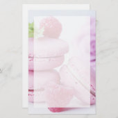 Pink Raspberry Macarons Foto Briefpapier (Vorne/Hinten)