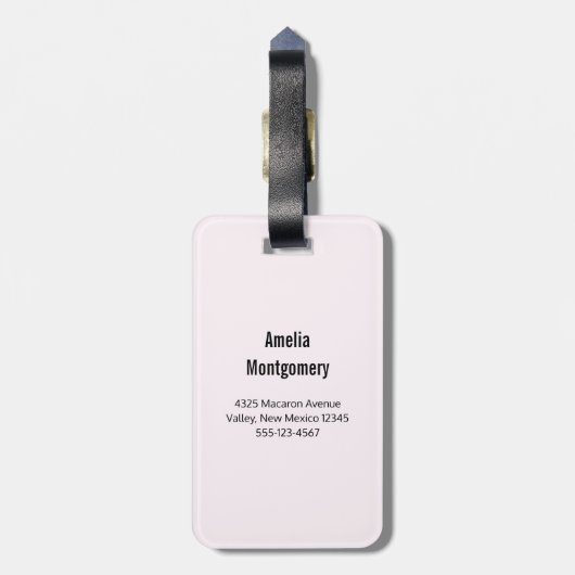 Pink Raspberry Macarons Foto Gepäckanhänger (Rückseite vertikal)