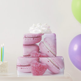 Pink Raspberry Macarons Foto Geschenkpapier