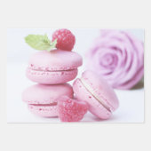 Pink Raspberry Macarons Foto Geschenkpapier Set (Vorderseite 3)