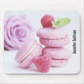 Pink Raspberry Macarons Foto Mousepad (Vorne)