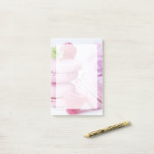 Pink Raspberry Macarons Foto Post-it Klebezettel (Auf Schreibtisch)