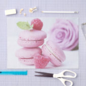 Pink Raspberry Macarons Foto Seidenpapier (Handwerk)