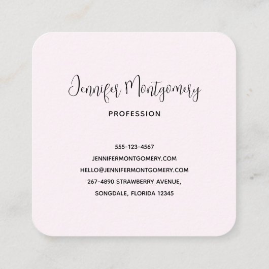 Pink Raspberry Macarons Quadratische Visitenkarte (Rückseite)