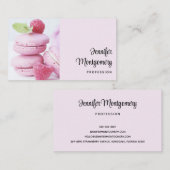 Pink Raspberry Macarons Visitenkarte (Vorne/Hinten)
