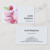 Pink Raspberry Macarons Visitenkarte (Vorne/Hinten)