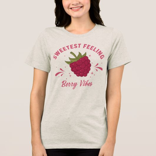 Pink Raspberry Sommerfrucht Vibes — Damen T-Shirt Tri-Blend Shirt (Vorderseite)