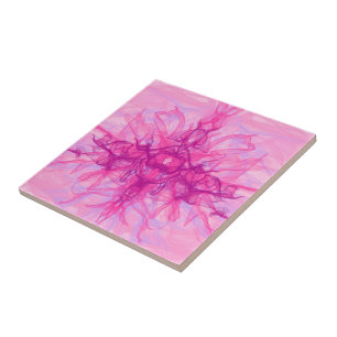 PINK RAUCHE - Modernes und abstraktes Fraktal Kuns Fliese