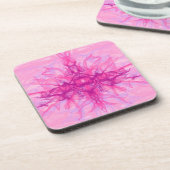 PINK RAUCHE - Modernes und abstraktes Fraktal Kuns Getränkeuntersetzer (Linke Seite)