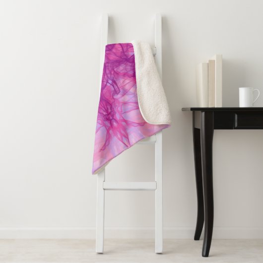 PINK RAUCHE - Modernes und abstraktes Fraktal Kuns Sherpadecke (Beispiel)