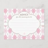 Pink Raute Babyduschempfehlung für Mama, um zu sei Hinweiskarte (Rückseite)