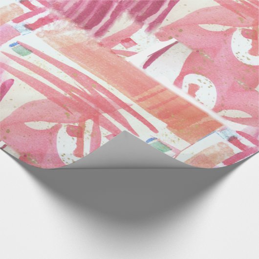 Pink Razzle Valentines Geschenkpapier (Ecke)