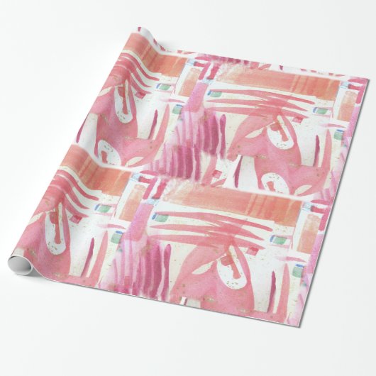 Pink Razzle Valentines Geschenkpapier (Ungerollt)