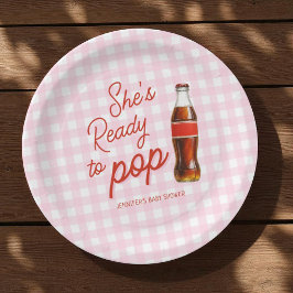 Pink Ready to Pop Soda Pop Cola Kinderdusche Pappteller