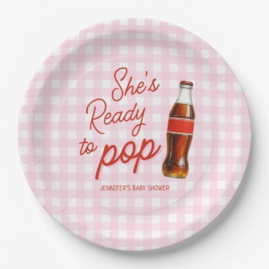 Pink Ready to Pop Soda Pop Cola Kinderdusche Pappteller (Vorderseite)