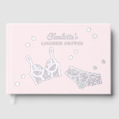 Pink Real Foil Lingerie Dusche Brautparty Name Gästebuch (Vorderseite)