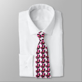 Pink Record Player Houndstooth Tie Krawatte (Gebunden)