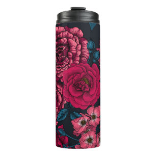 Pink, red and bi-color Roses with blue leaves Thermosbecher