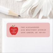 Pink Red Apple Preschool Graduation Address Label (Insitu)