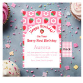 Pink & Red Berry First Birthday Card - Halten Sie  Karte