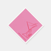 Pink Red Birthday Napkin Modern Sketch Serviette (Ecke)