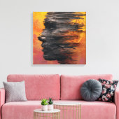 Pink Red Blue Floral Abstract Expressionism Painti Leinwanddruck (Insitu (Wohnzimmer))