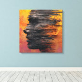 Pink Red Blue Floral Abstract Expressionism Painti Leinwanddruck (Insitu (Holzboden))