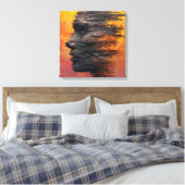 Pink Red Blue Floral Abstract Expressionism Painti Leinwanddruck (Insitu (Schlafzimmer))