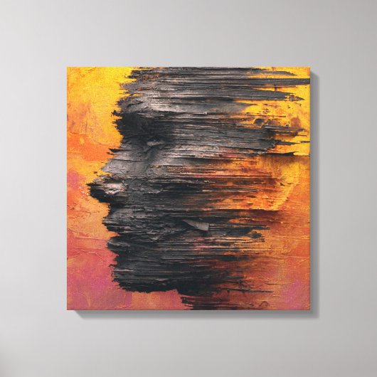 Pink Red Blue Floral Abstract Expressionism Painti Leinwanddruck (Vorderseite)