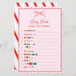 Pink & Red Bow Baby Books Emoji Pictionary Game