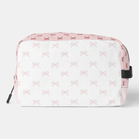 Pink & Red Bow Pattern Coquette Cosmetic Waschbeutel (Rückseite)