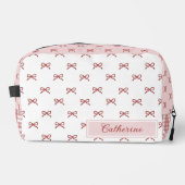 Pink & Red Bow Pattern Gingham Coquette Cosmetic Waschbeutel (Vorderseite)