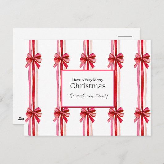 Pink Red Bows Weihnachten (Vorne/Hinten)