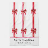 Pink Red Bows Weihnachten Geschirrtuch (Vertikal)