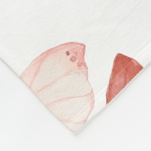 Pink Red Butterflies Fleecedecke (Ecke)