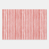 Pink Red Candy Cane Stripes Christmas Geschenkpapier Set (Vorderseite 3)