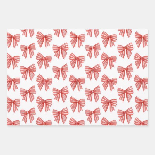 Pink Red Candy Cane Stripes Christmas Geschenkpapier Set (Vorderseite 2)