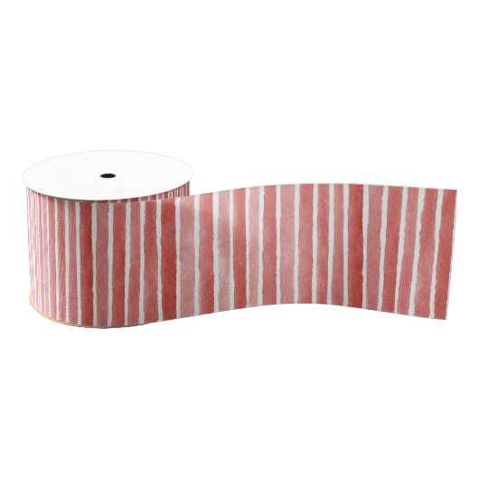Pink Red Candy Cane Stripes Christmas Ripsband (Spule)