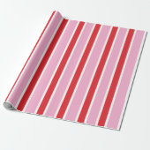 Pink & Red Candy Stripe Geschenkpapier (Ungerollt)