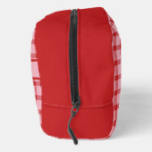 Pink + Red Checkered Bridesmaid Waschbeutel (Rechts)