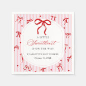 Pink Red Coquette Bow Valentine Baby Shower Serviette (Vorderseite)